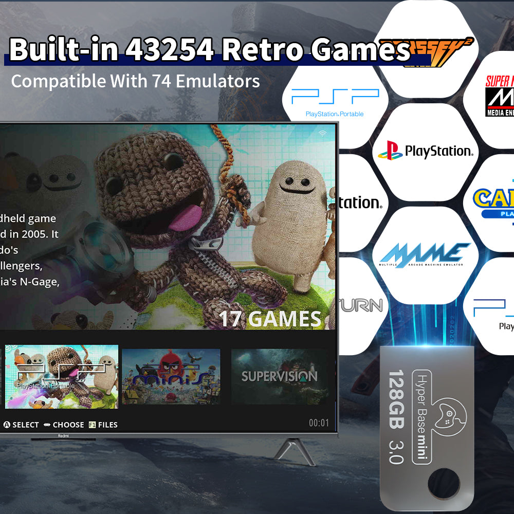 USB Flash Drive with Rich Retro Games, 128G