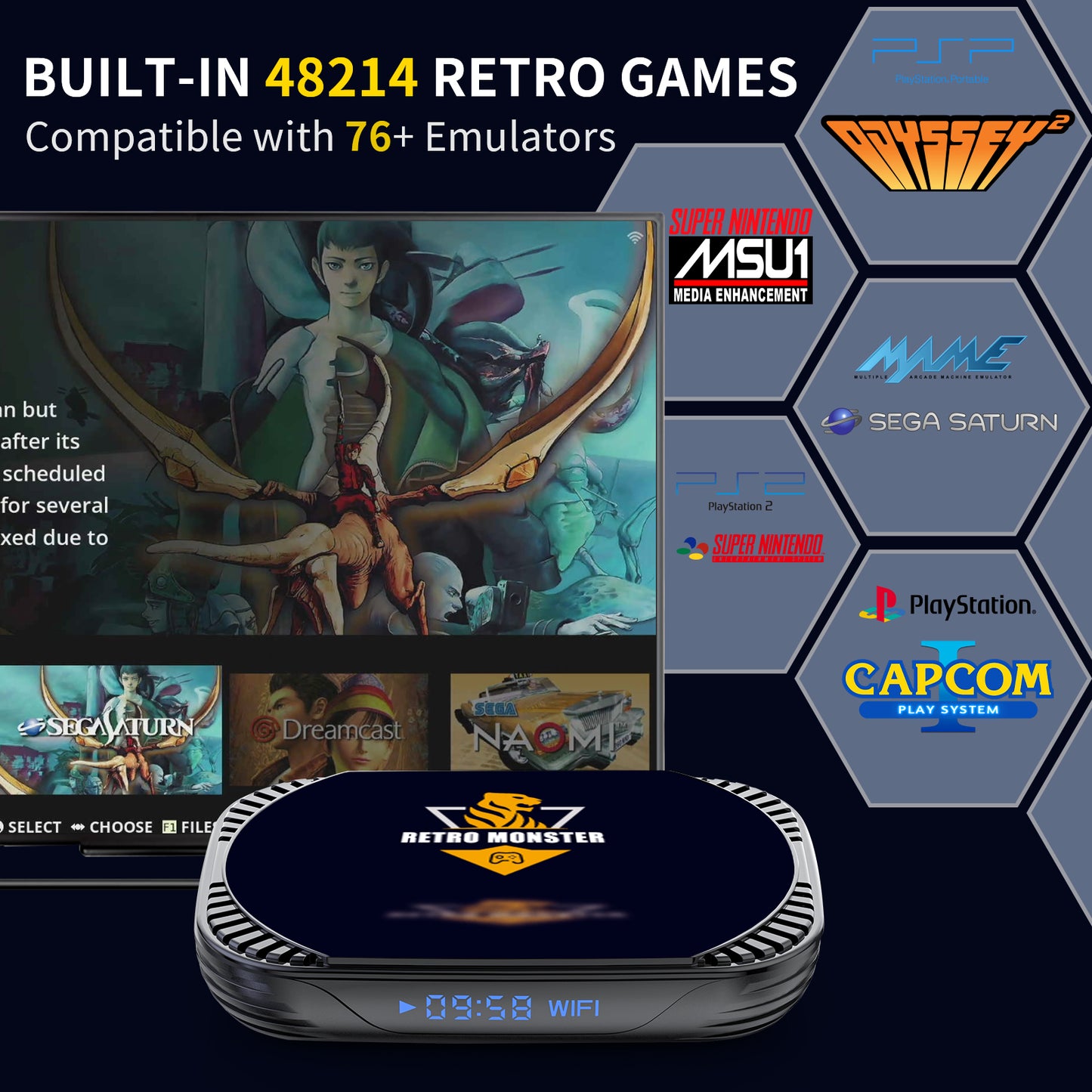 Hyper Base RM 256G, 48214 Games, 76 Emulator Console