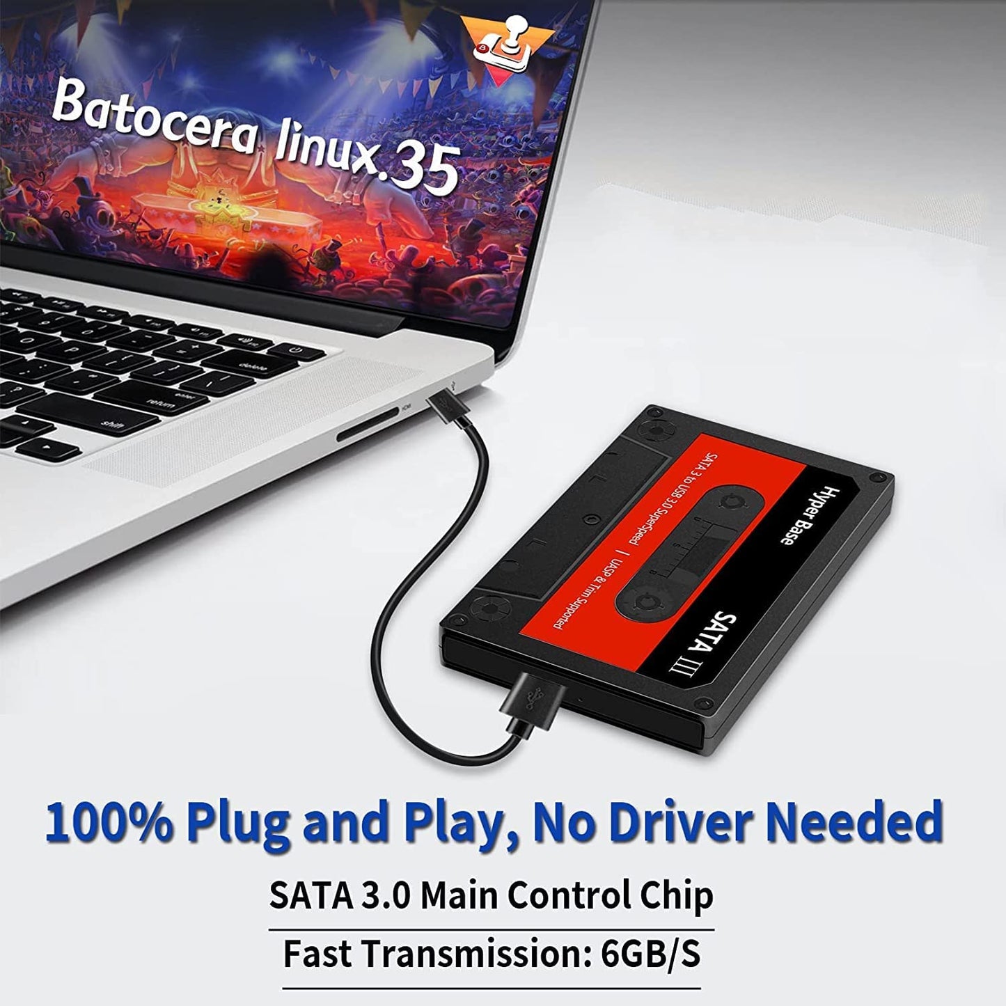 Hyper Base BC Game HDD with Rich Retro Games, Batocera 35 Game System