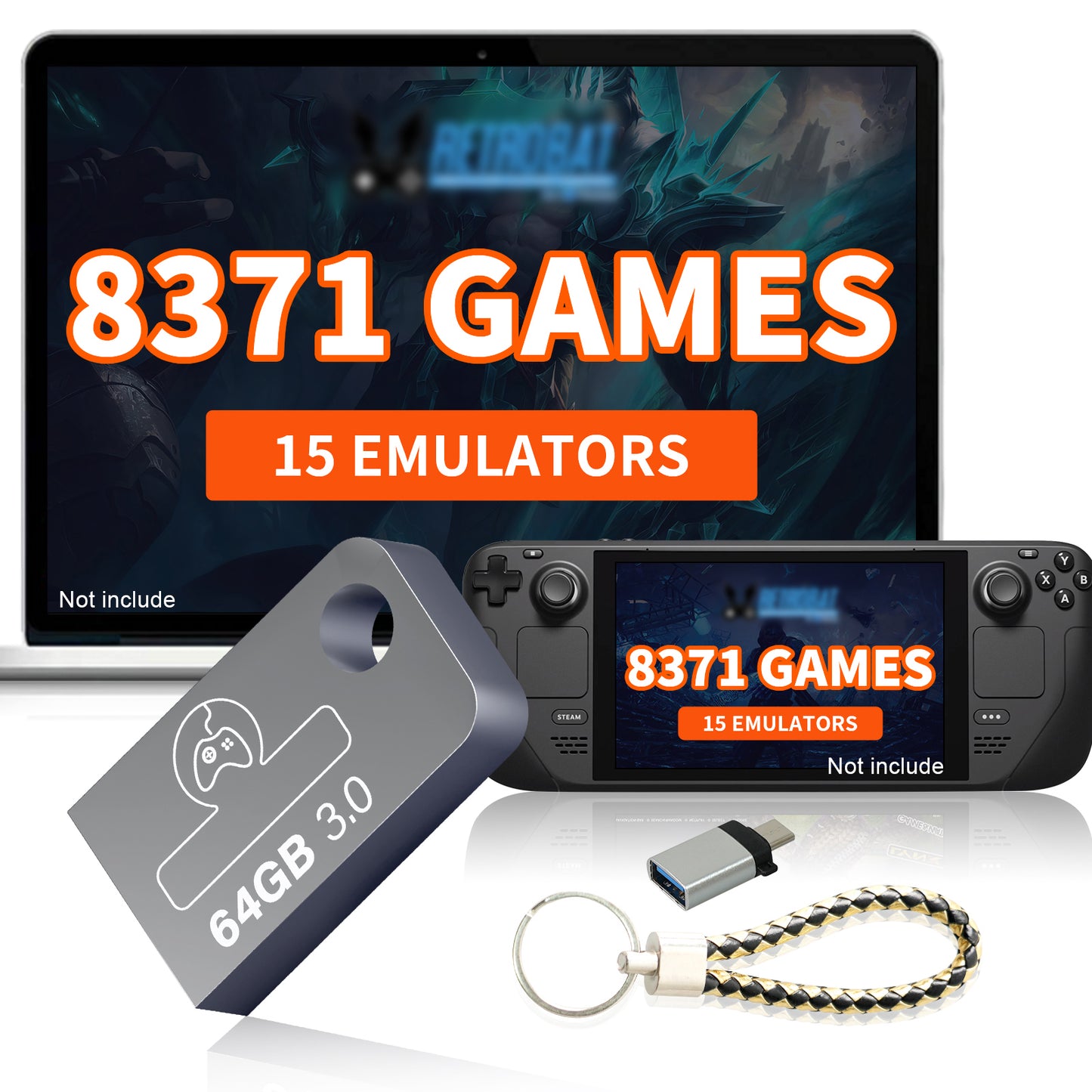 Tiny 64G USB Drive with 8371 Games